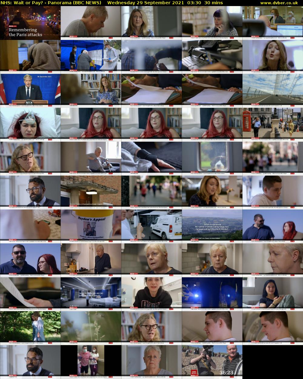 NHS: Wait or Pay? - Panorama (BBC NEWS) Wednesday 29 September 2021 03:30 - 04:00