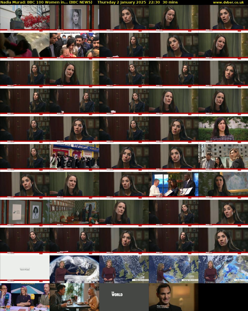 Nadia Murad: BBC 100 Women in... (BBC NEWS) Thursday 2 January 2025 22:30 - 23:00