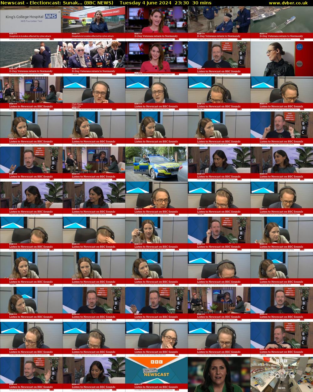 Newscast - Electioncast: Sunak... (BBC NEWS) Tuesday 4 June 2024 23:30 - 00:00