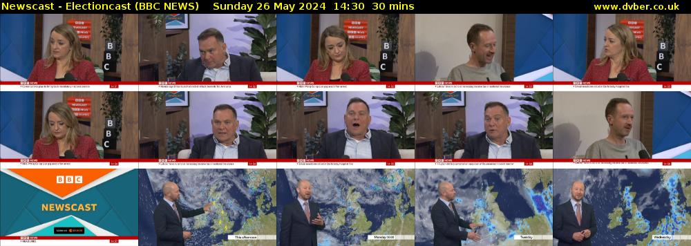 Newscast - Electioncast (BBC NEWS) Sunday 26 May 2024 14:30 - 15:00