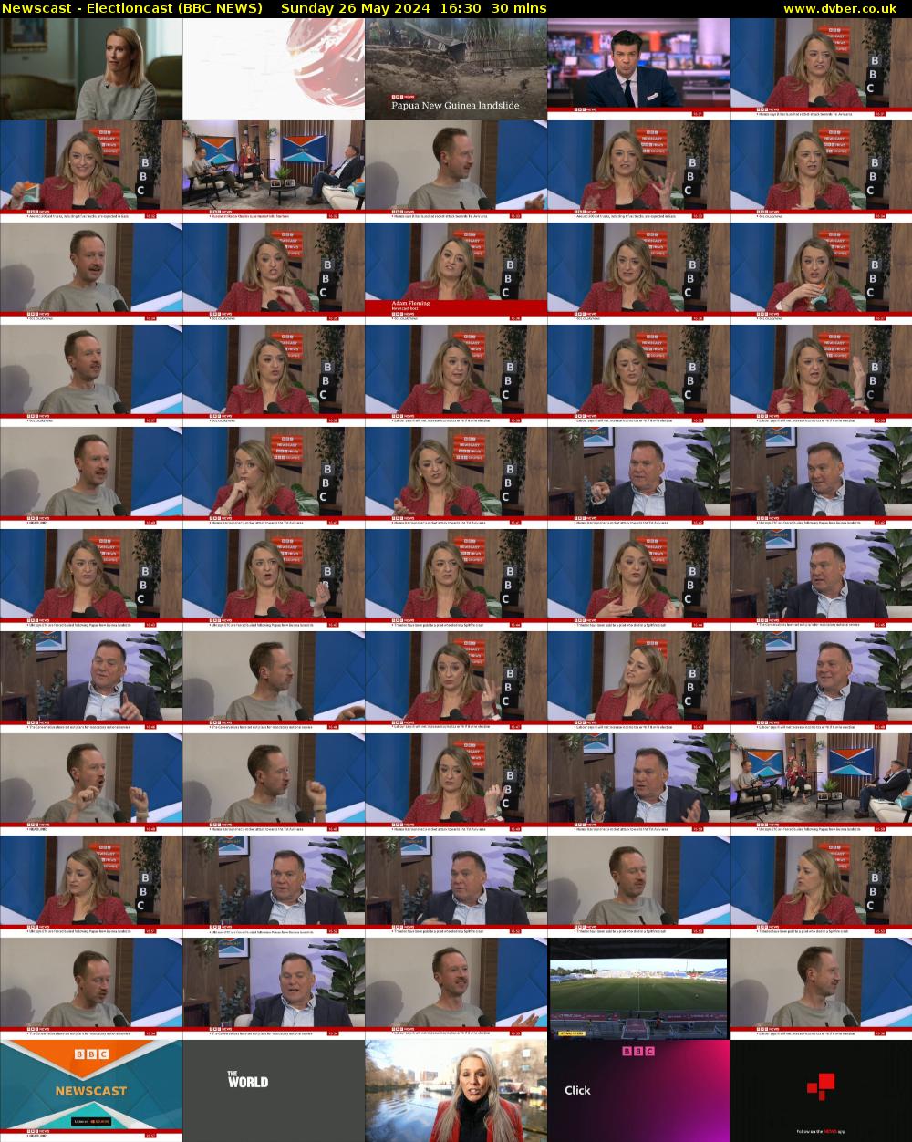 Newscast - Electioncast (BBC NEWS) Sunday 26 May 2024 16:30 - 17:00