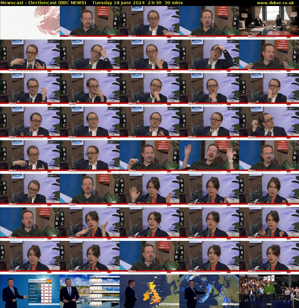 Newscast - Electioncast (BBC NEWS) Tuesday 18 June 2024 23:30 - 00:00