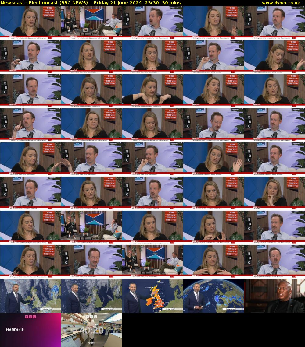 Newscast - Electioncast (BBC NEWS) Friday 21 June 2024 23:30 - 00:00