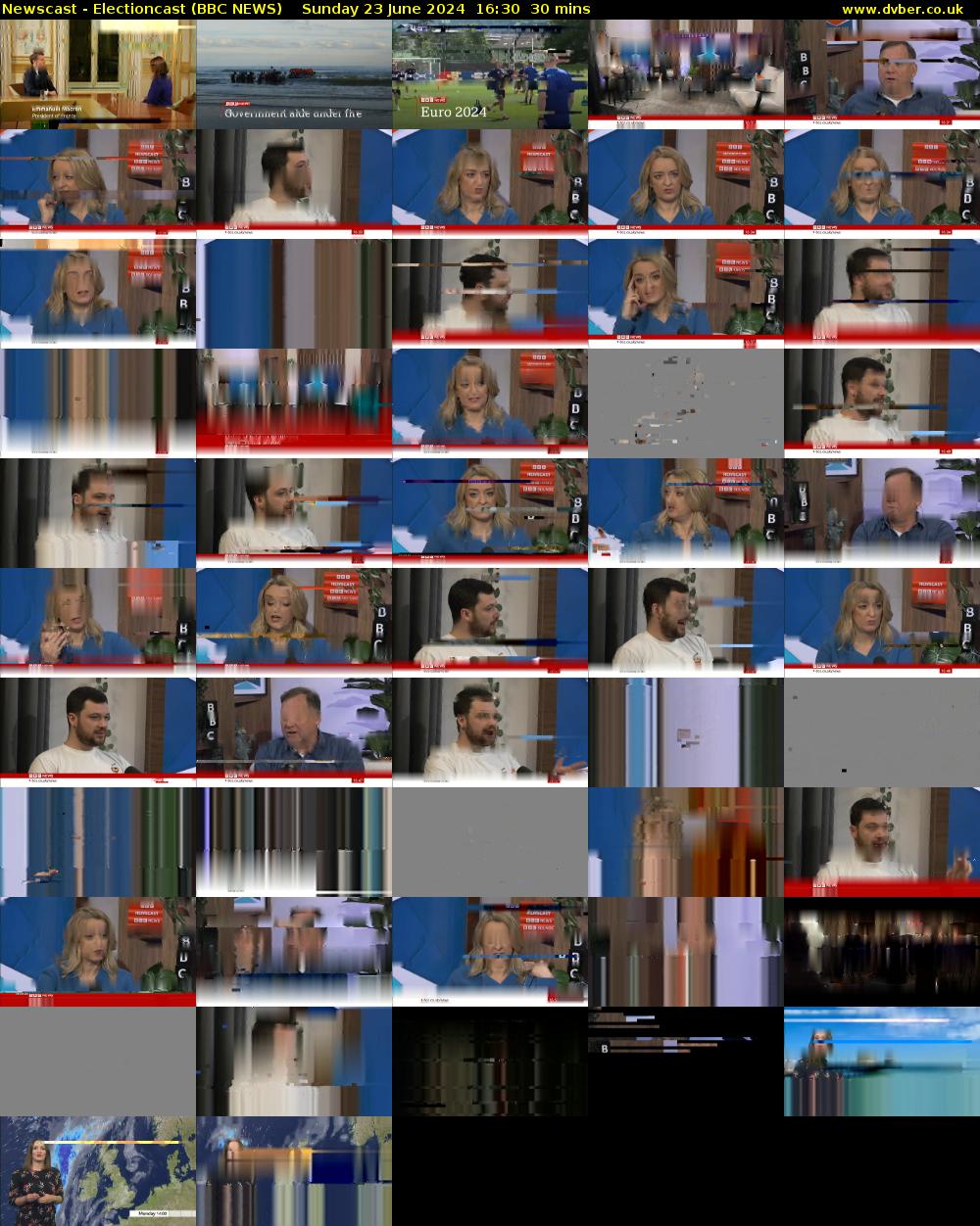 Newscast - Electioncast (BBC NEWS) Sunday 23 June 2024 16:30 - 17:00