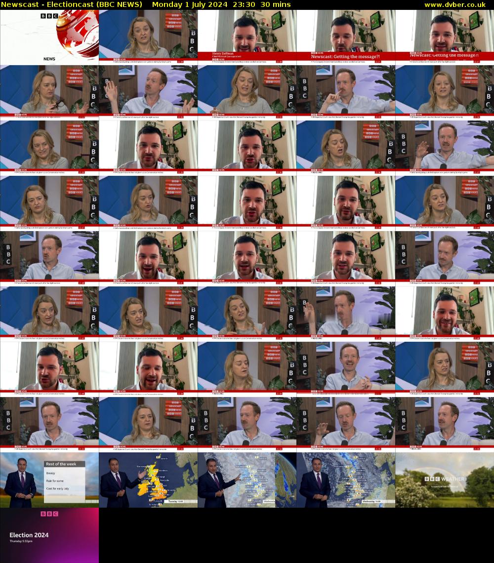 Newscast - Electioncast (BBC NEWS) Monday 1 July 2024 23:30 - 00:00
