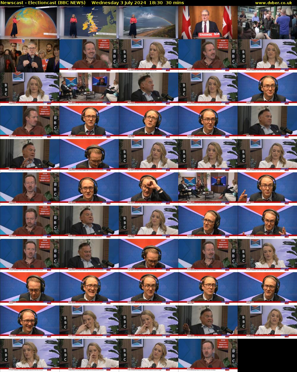 Newscast - Electioncast (BBC NEWS) Wednesday 3 July 2024 18:30 - 19:00