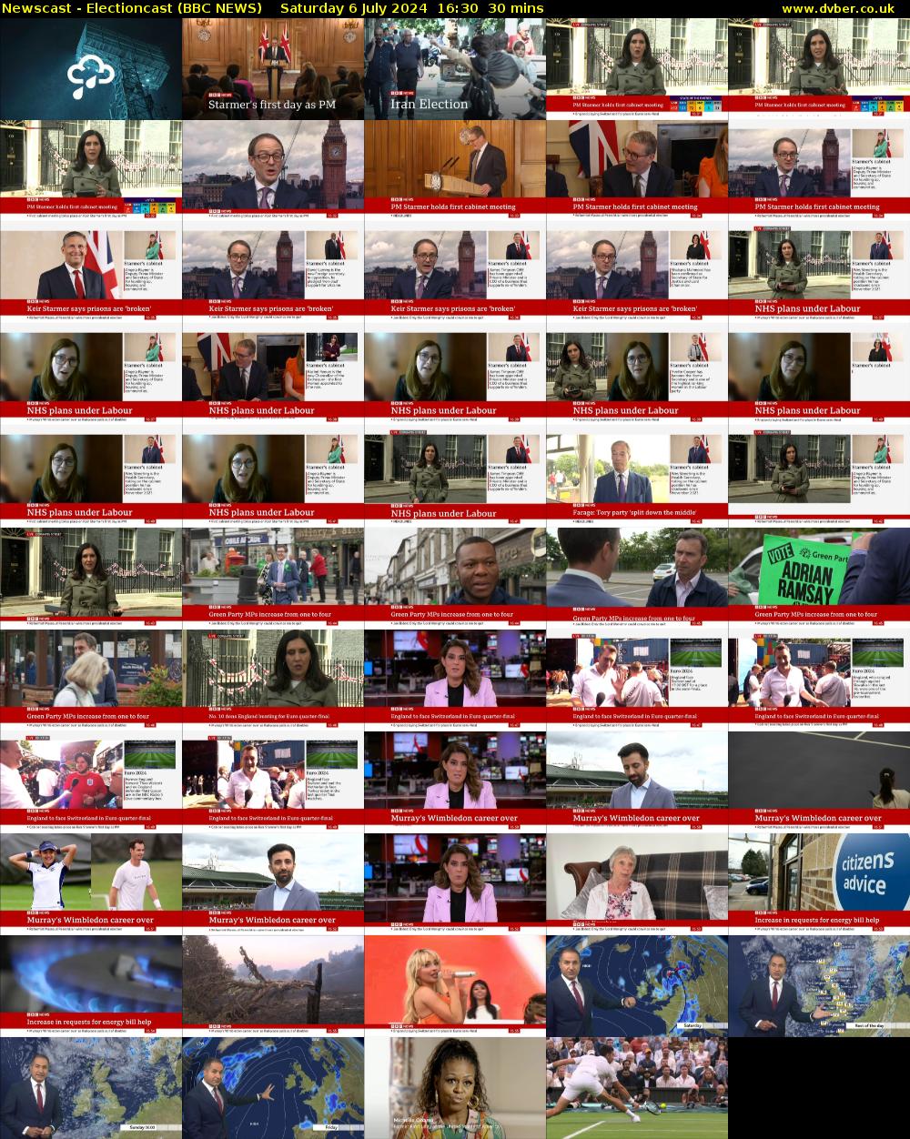 Newscast - Electioncast (BBC NEWS) Saturday 6 July 2024 16:30 - 17:00