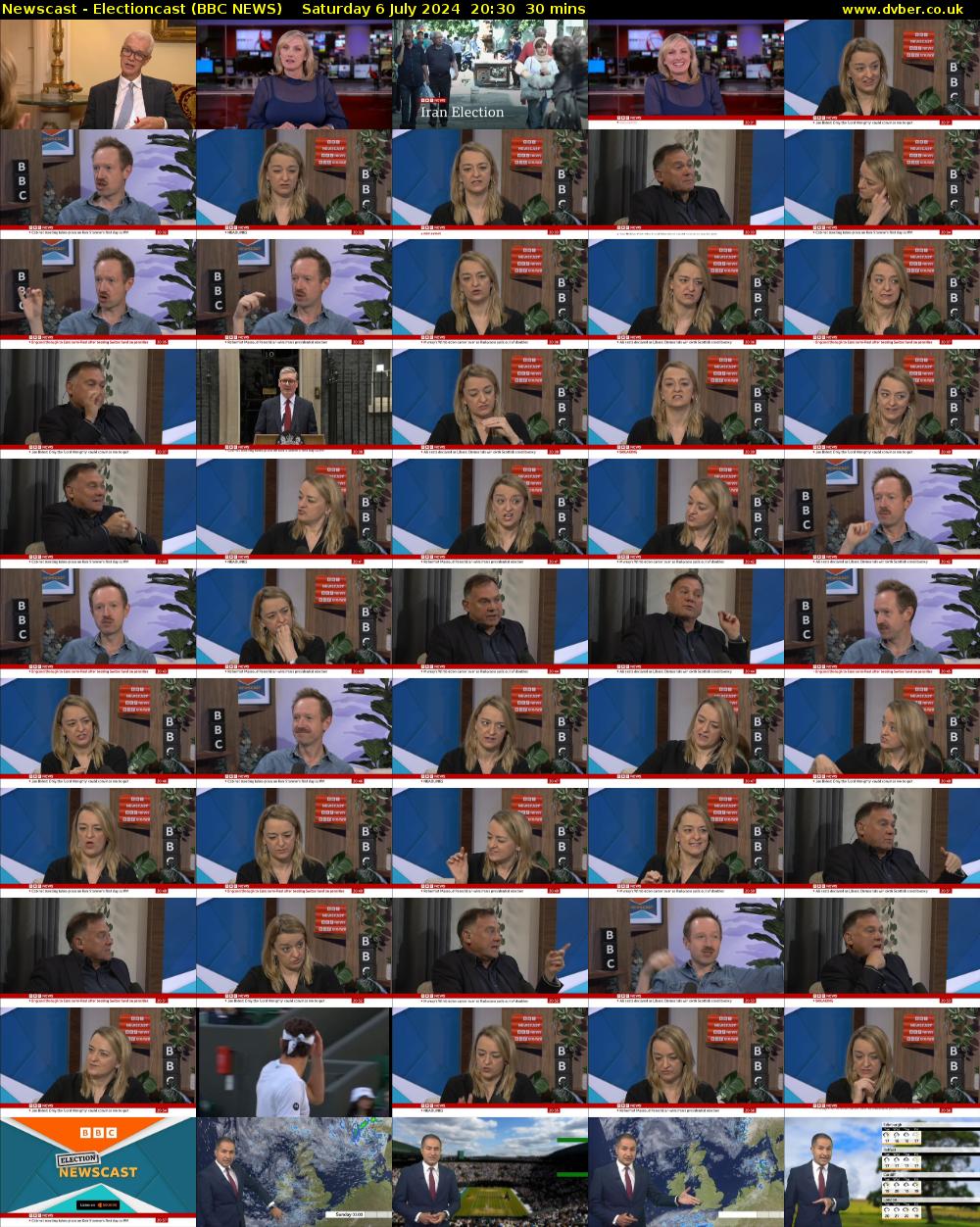 Newscast - Electioncast (BBC NEWS) Saturday 6 July 2024 20:30 - 21:00