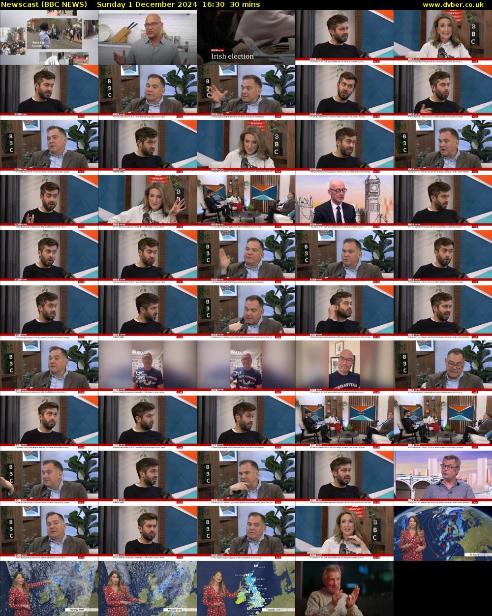Newscast (BBC NEWS) Sunday 1 December 2024 16:30 - 17:00