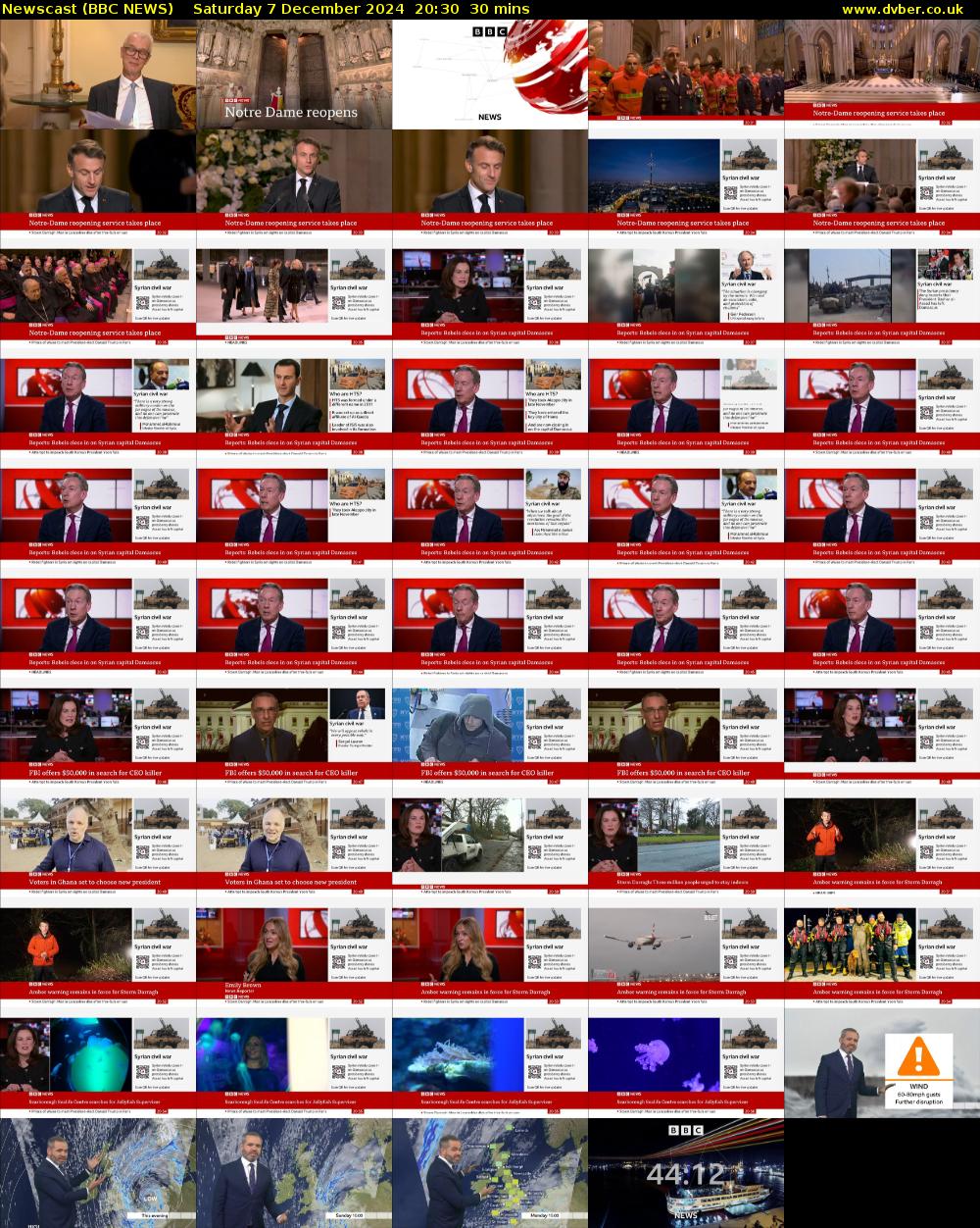 Newscast (BBC NEWS) Saturday 7 December 2024 20:30 - 21:00