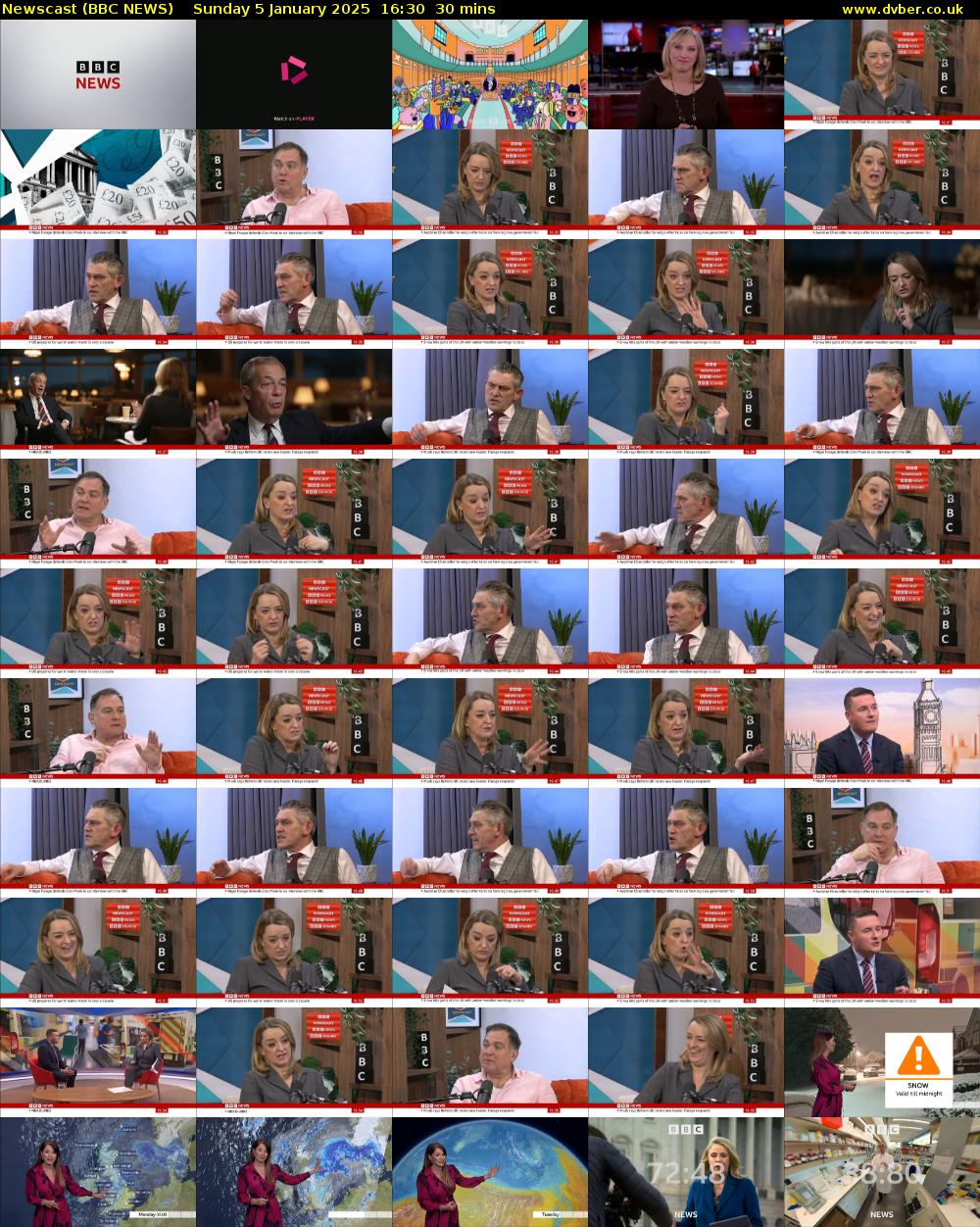 Newscast (BBC NEWS) Sunday 5 January 2025 16:30 - 17:00