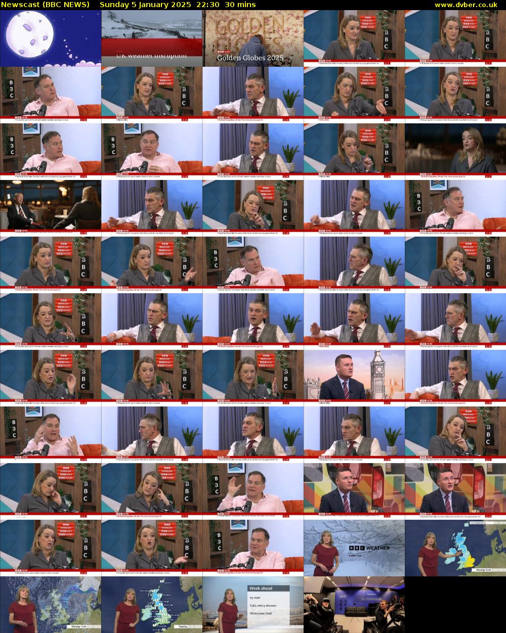 Newscast (BBC NEWS) Sunday 5 January 2025 22:30 - 23:00