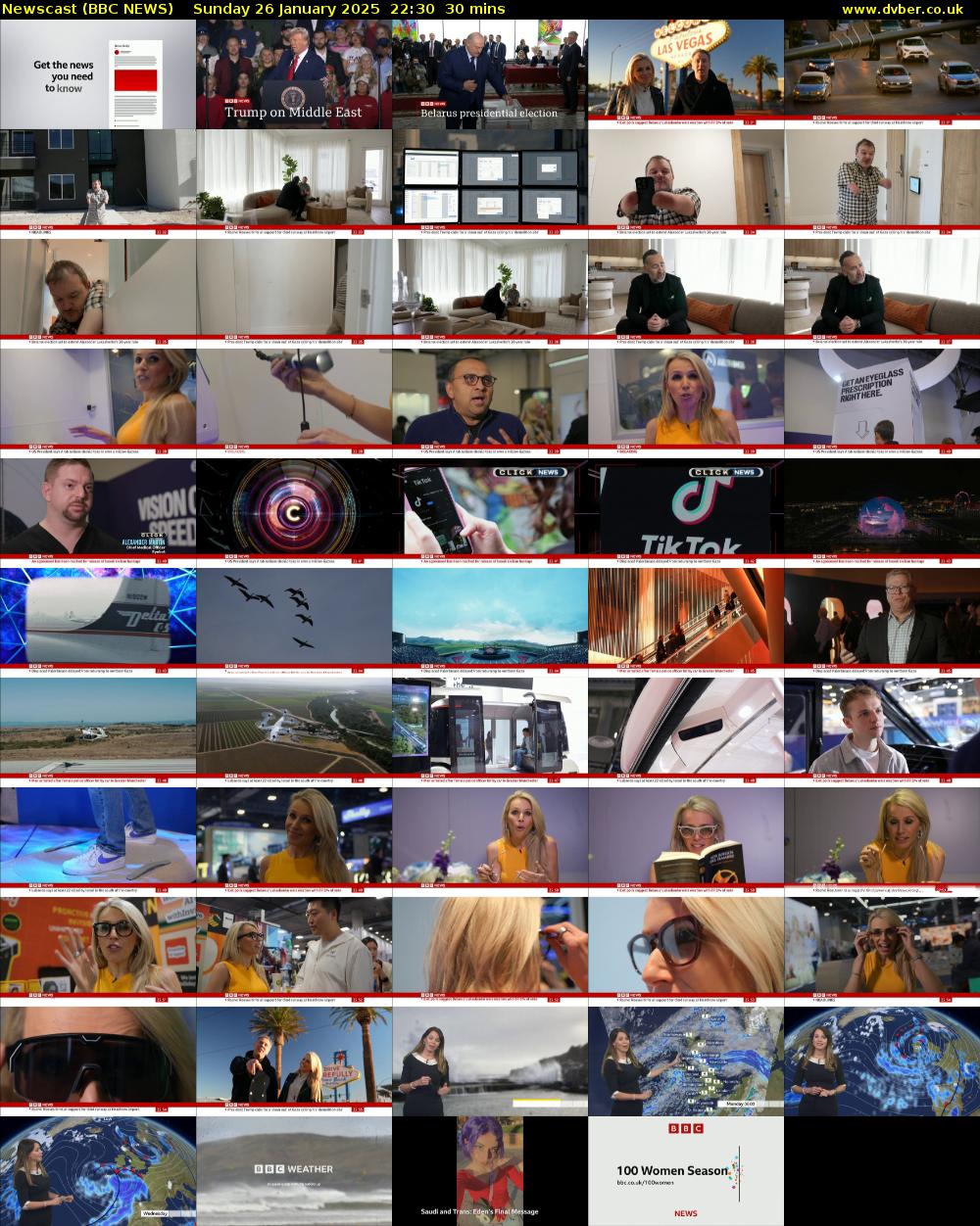 Newscast (BBC NEWS) Sunday 26 January 2025 22:30 - 23:00