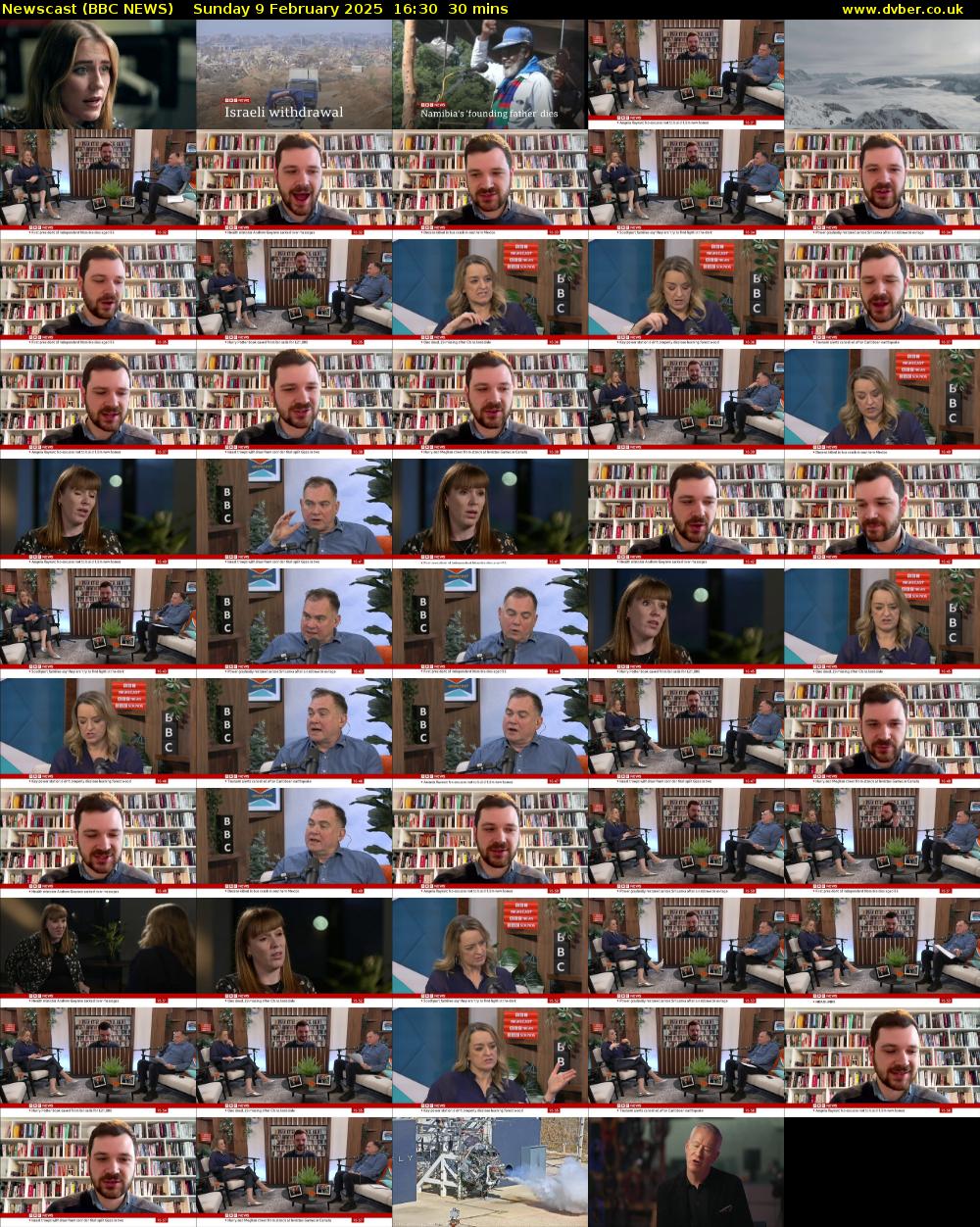 Newscast (BBC NEWS) Sunday 9 February 2025 16:30 - 17:00