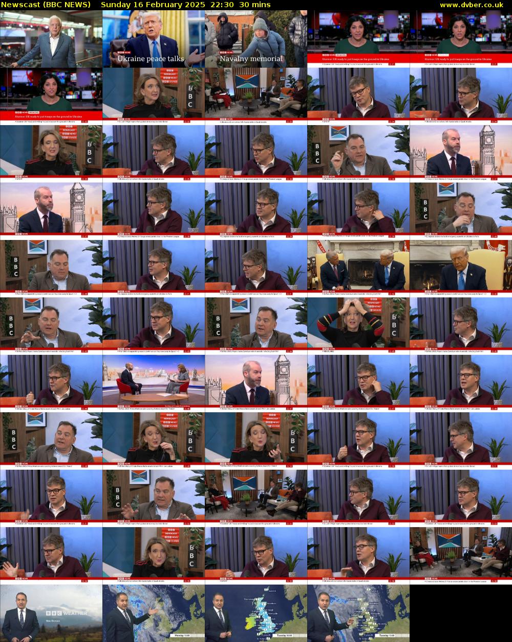 Newscast (BBC NEWS) Sunday 16 February 2025 22:30 - 23:00