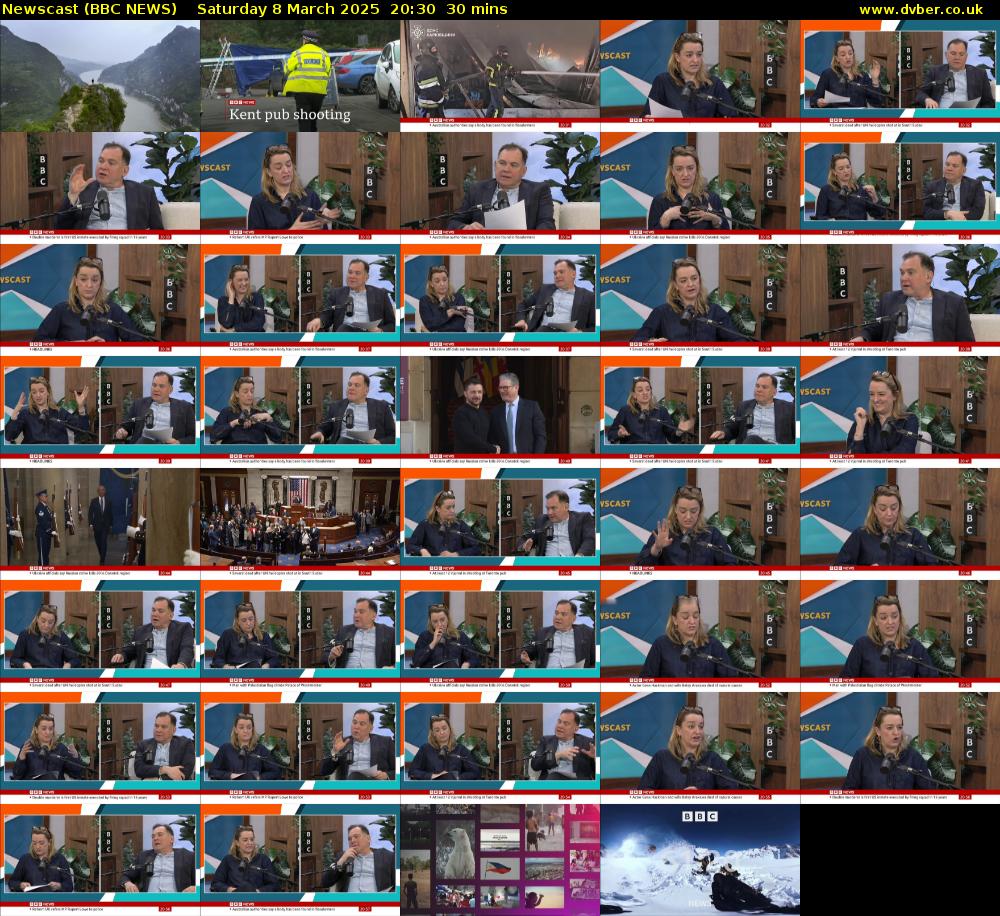 Newscast (BBC NEWS) Saturday 8 March 2025 20:30 - 21:00
