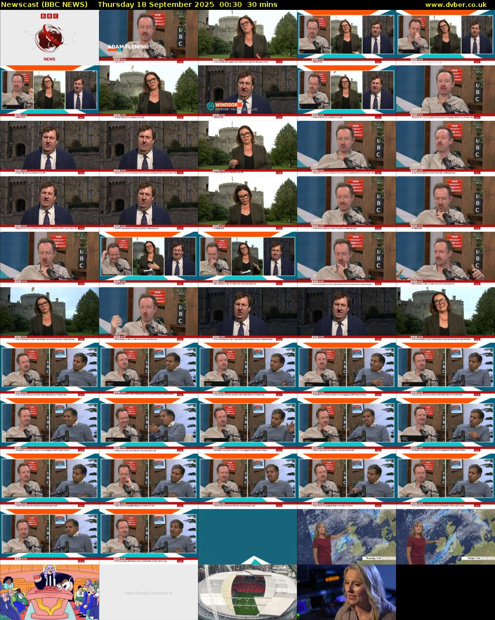 Newscast (BBC NEWS) Thursday 18 September 2025 00:30 - 01:00