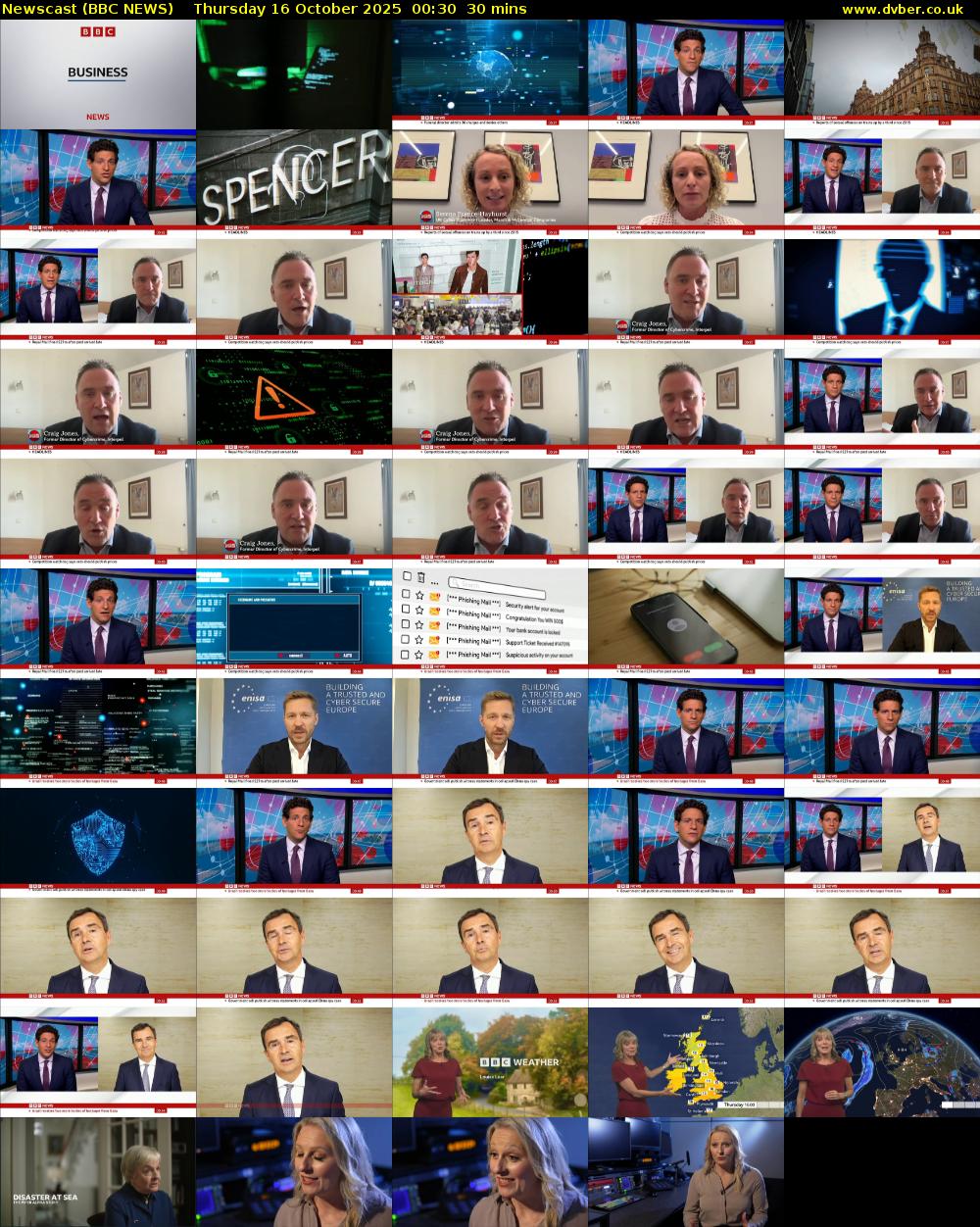 Newscast (BBC NEWS) Thursday 16 October 2025 00:30 - 01:00