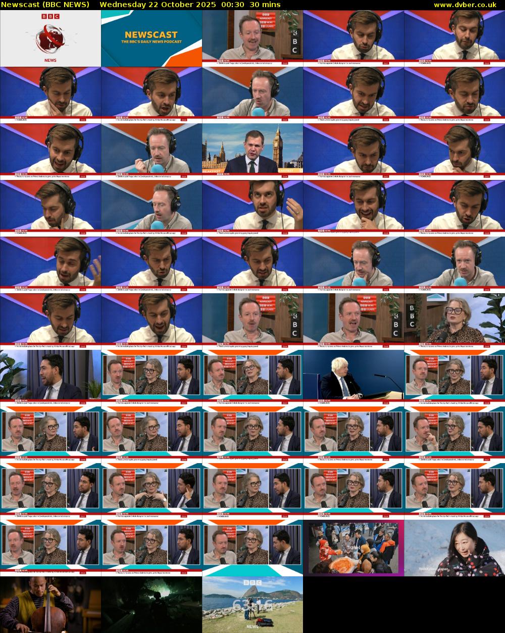 Newscast (BBC NEWS) Wednesday 22 October 2025 00:30 - 01:00