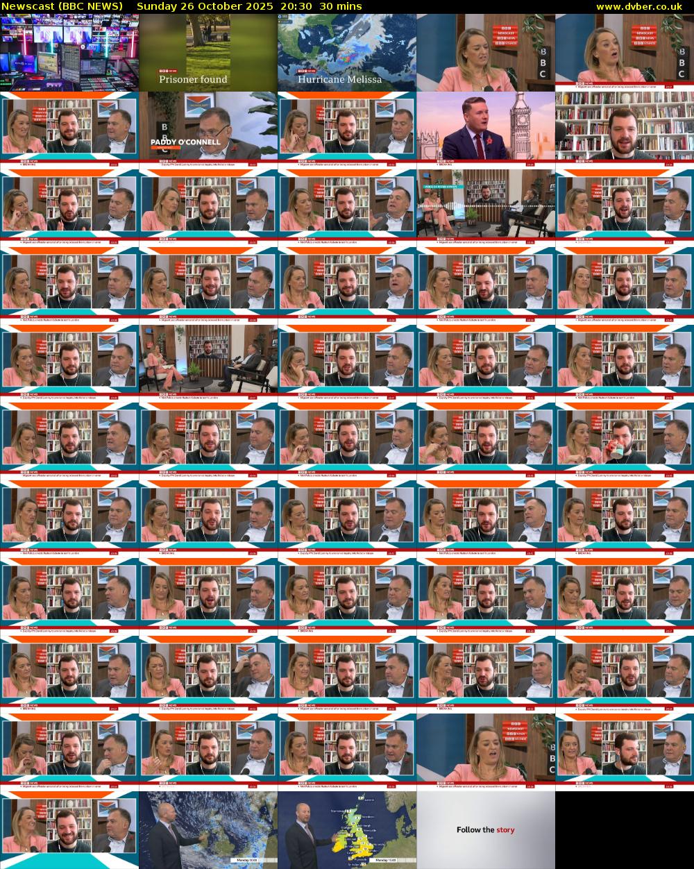 Newscast (BBC NEWS) Sunday 26 October 2025 20:30 - 21:00