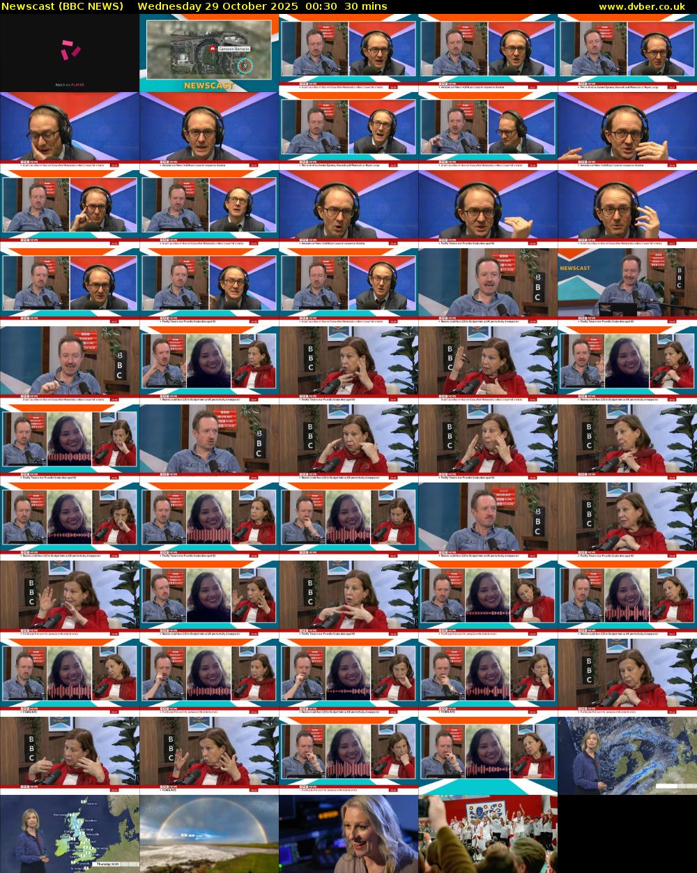 Newscast (BBC NEWS) Wednesday 29 October 2025 00:30 - 01:00