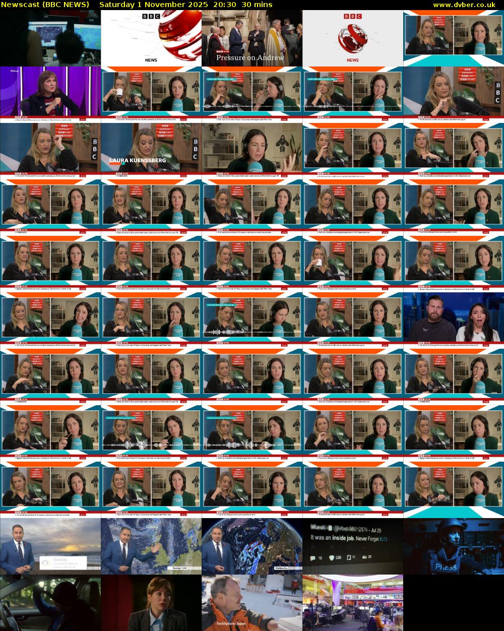 Newscast (BBC NEWS) Saturday 1 November 2025 20:30 - 21:00