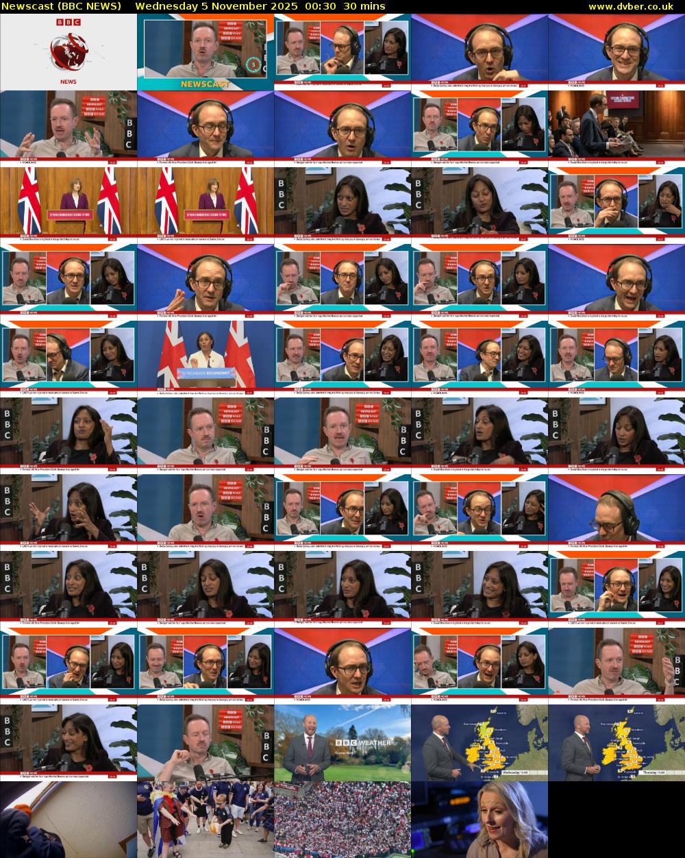 Newscast (BBC NEWS) Wednesday 5 November 2025 00:30 - 01:00