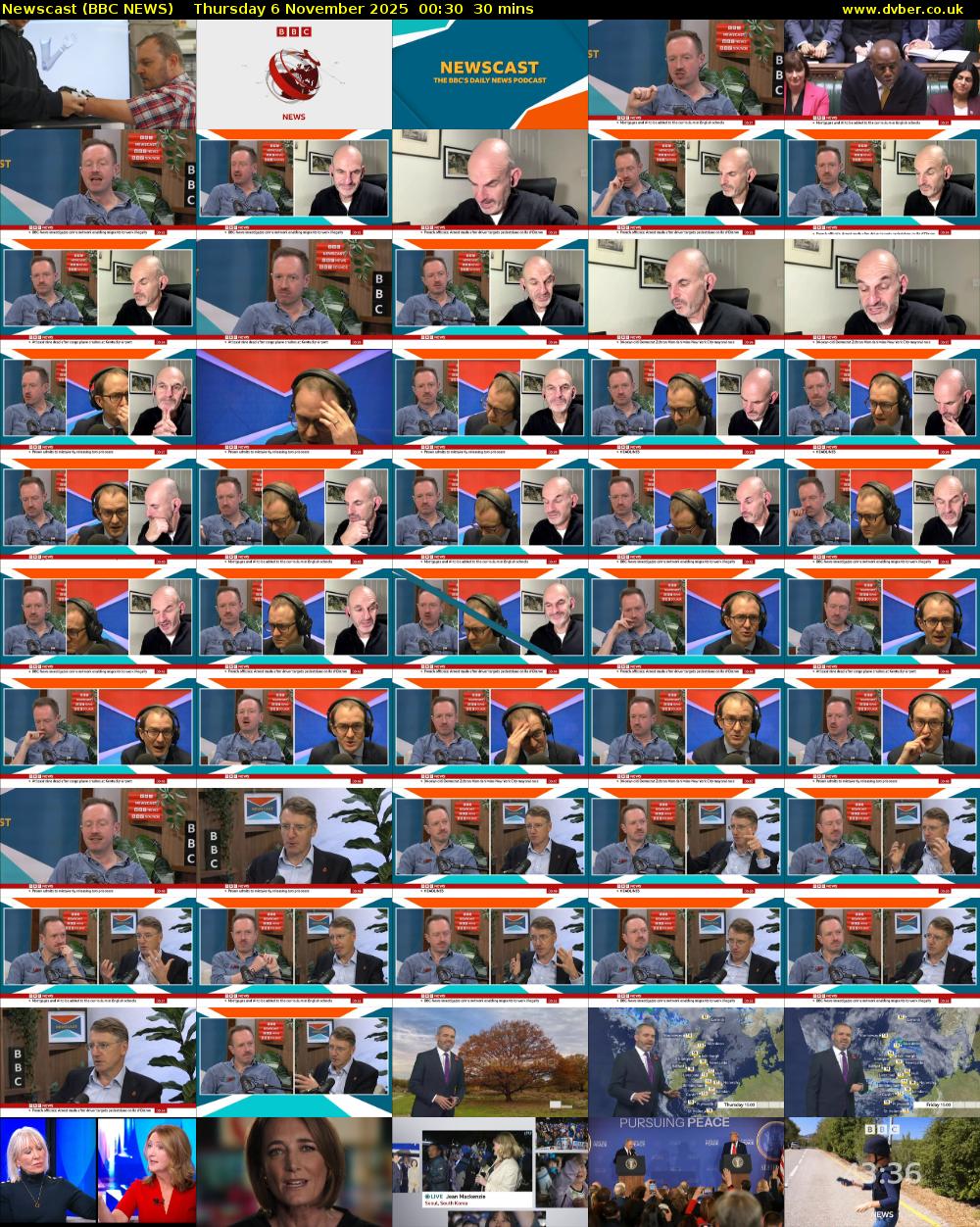 Newscast (BBC NEWS) Thursday 6 November 2025 00:30 - 01:00