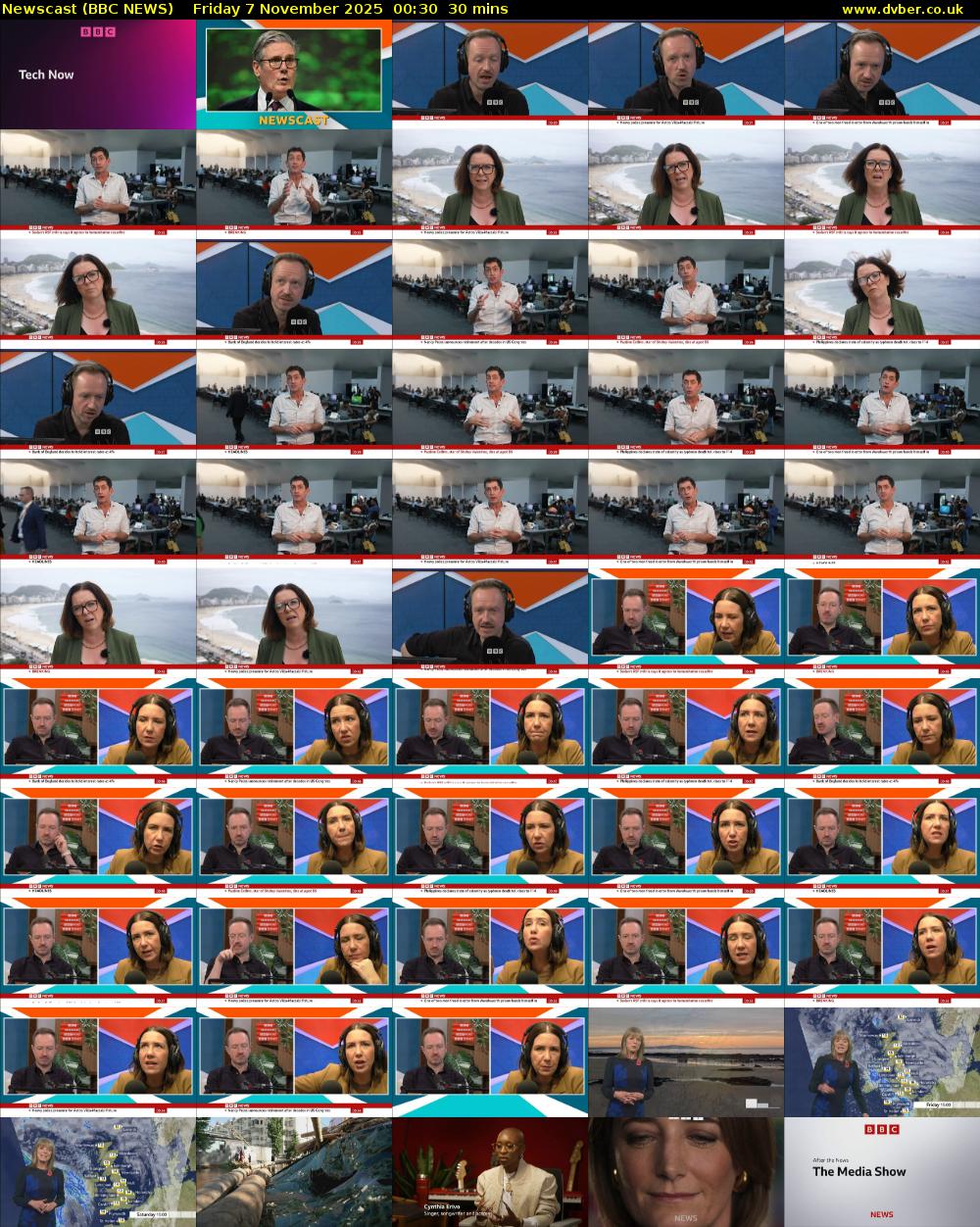 Newscast (BBC NEWS) Friday 7 November 2025 00:30 - 01:00