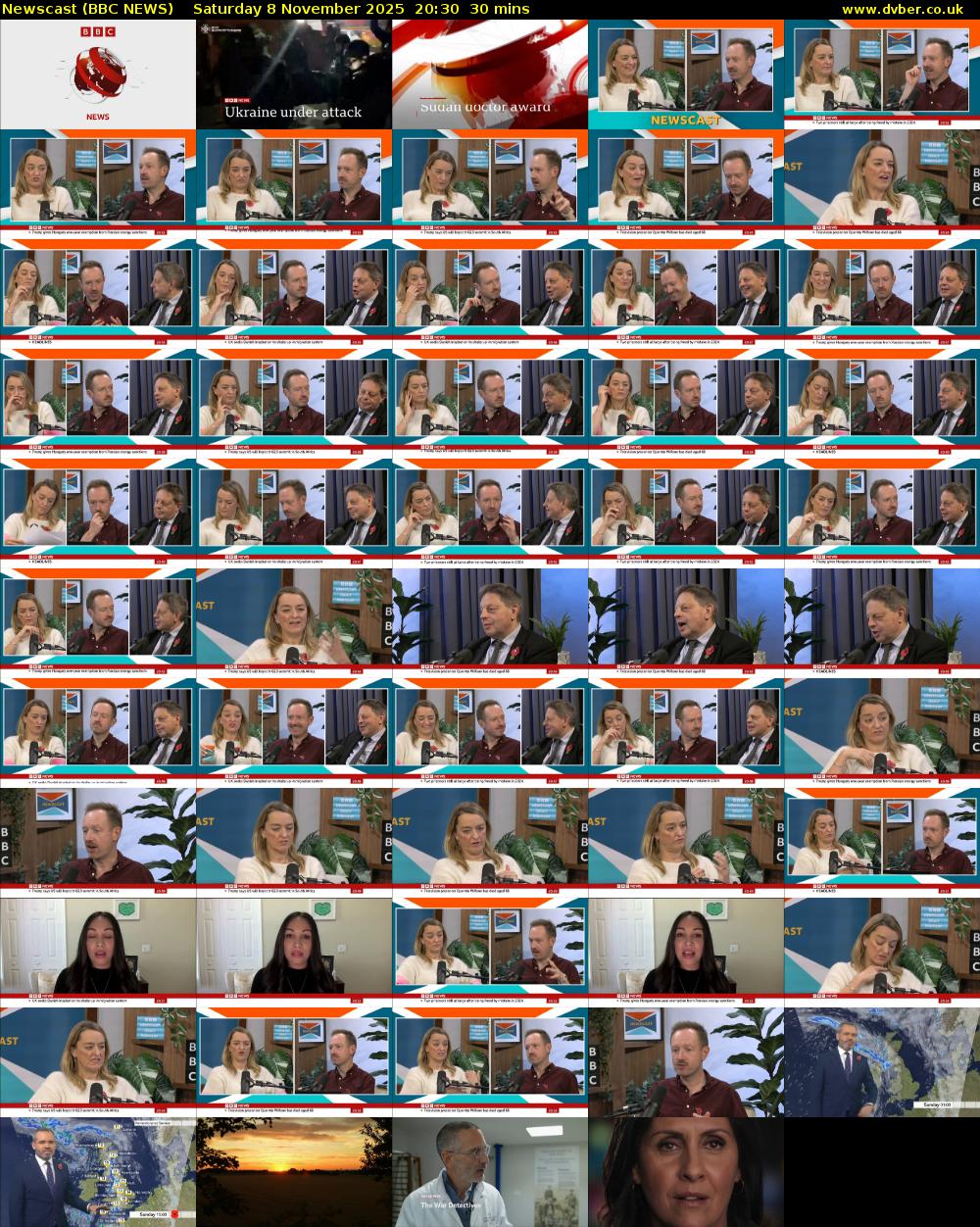 Newscast (BBC NEWS) Saturday 8 November 2025 20:30 - 21:00