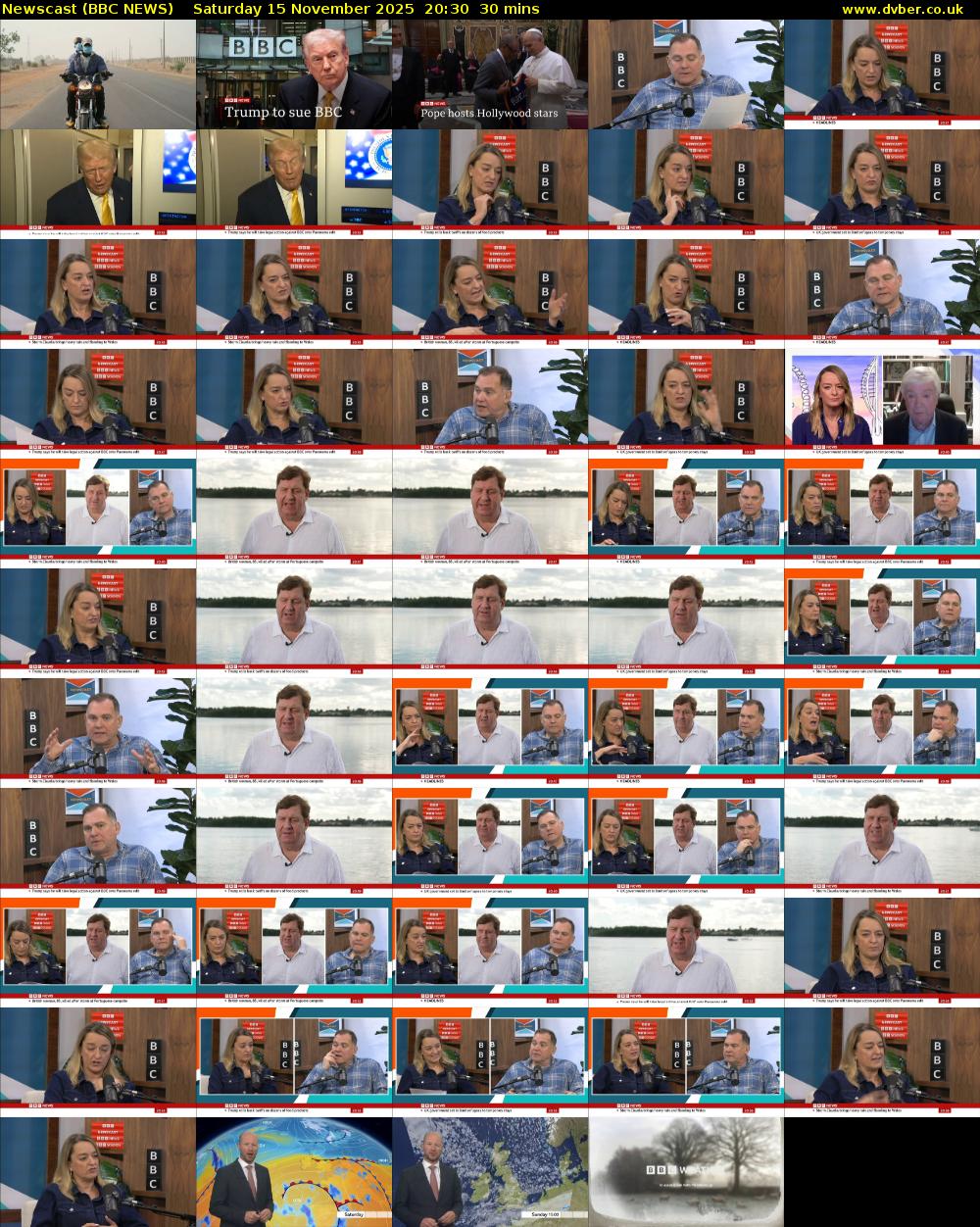 Newscast (BBC NEWS) Saturday 15 November 2025 20:30 - 21:00