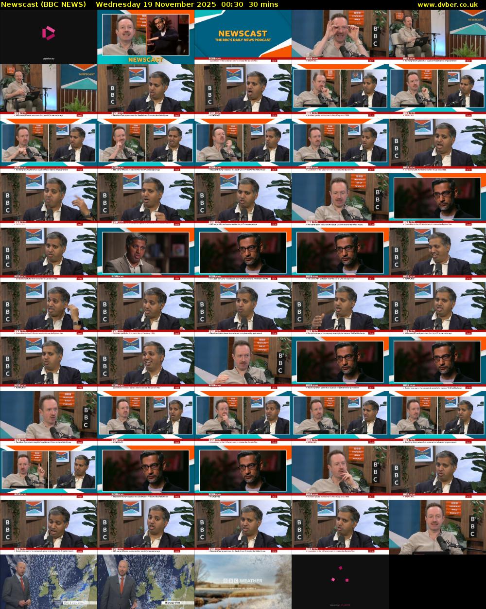 Newscast (BBC NEWS) Wednesday 19 November 2025 00:30 - 01:00