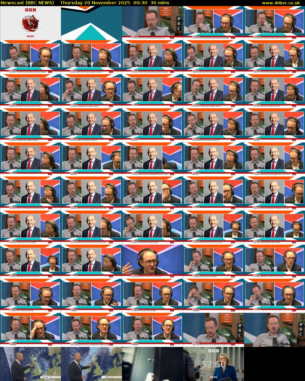 Newscast (BBC NEWS) Thursday 20 November 2025 00:30 - 01:00