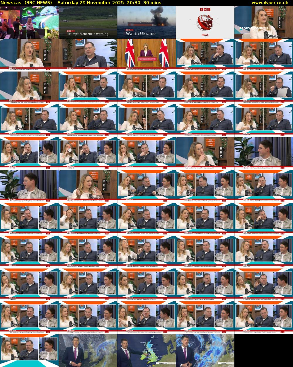 Newscast (BBC NEWS) Saturday 29 November 2025 20:30 - 21:00