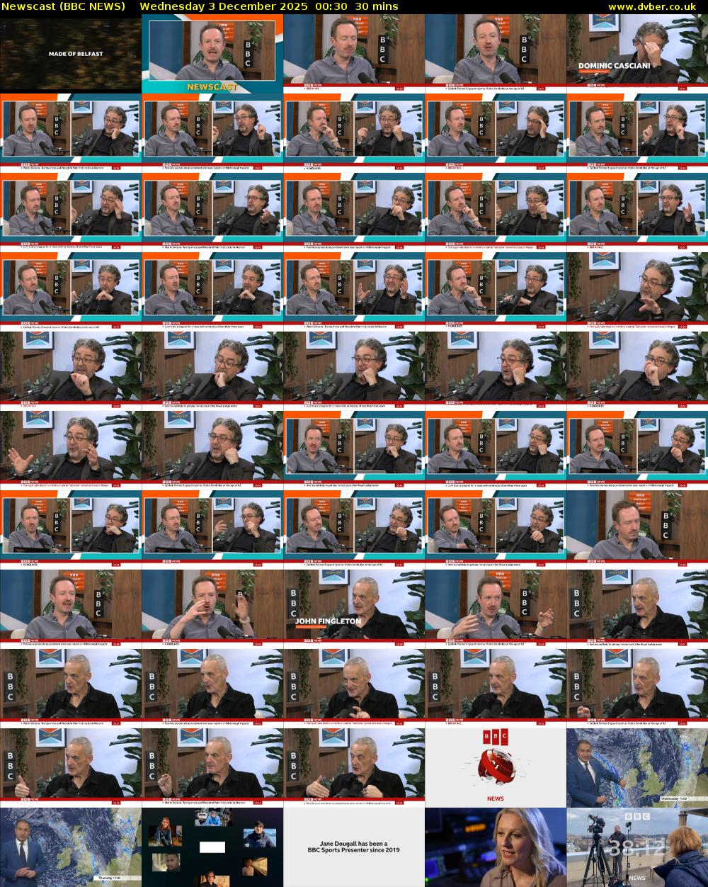 Newscast (BBC NEWS) Wednesday 3 December 2025 00:30 - 01:00