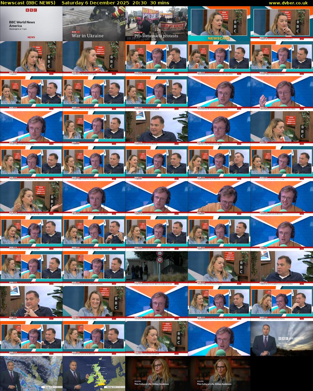 Newscast (BBC NEWS) Saturday 6 December 2025 20:30 - 21:00