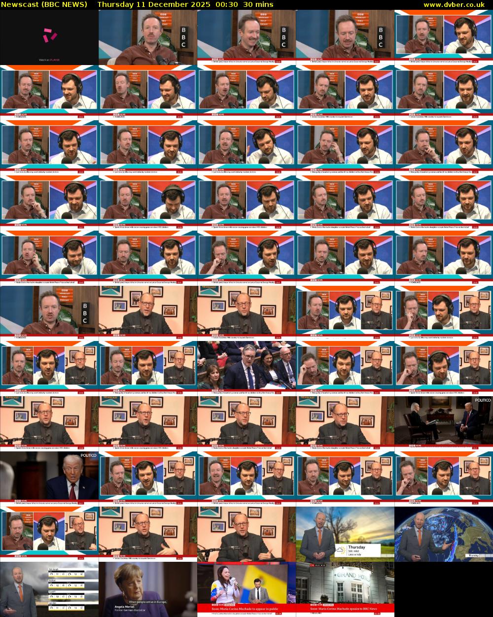 Newscast (BBC NEWS) Thursday 11 December 2025 00:30 - 01:00