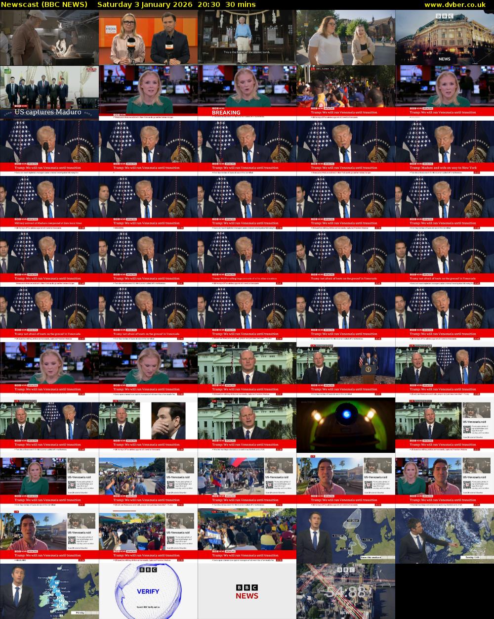 Newscast (BBC NEWS) Saturday 3 January 2026 20:30 - 21:00