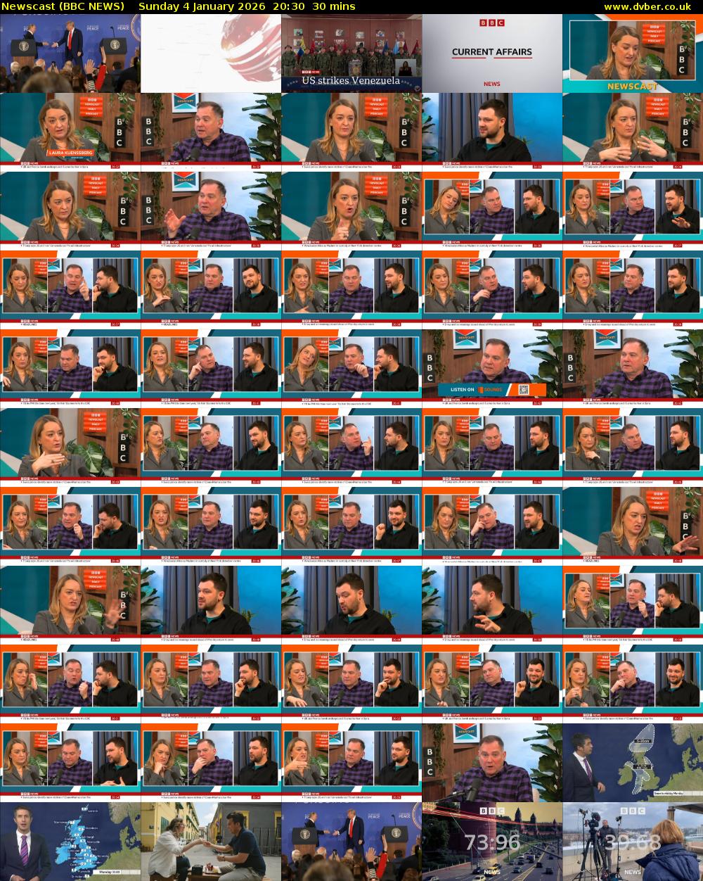 Newscast (BBC NEWS) Sunday 4 January 2026 20:30 - 21:00