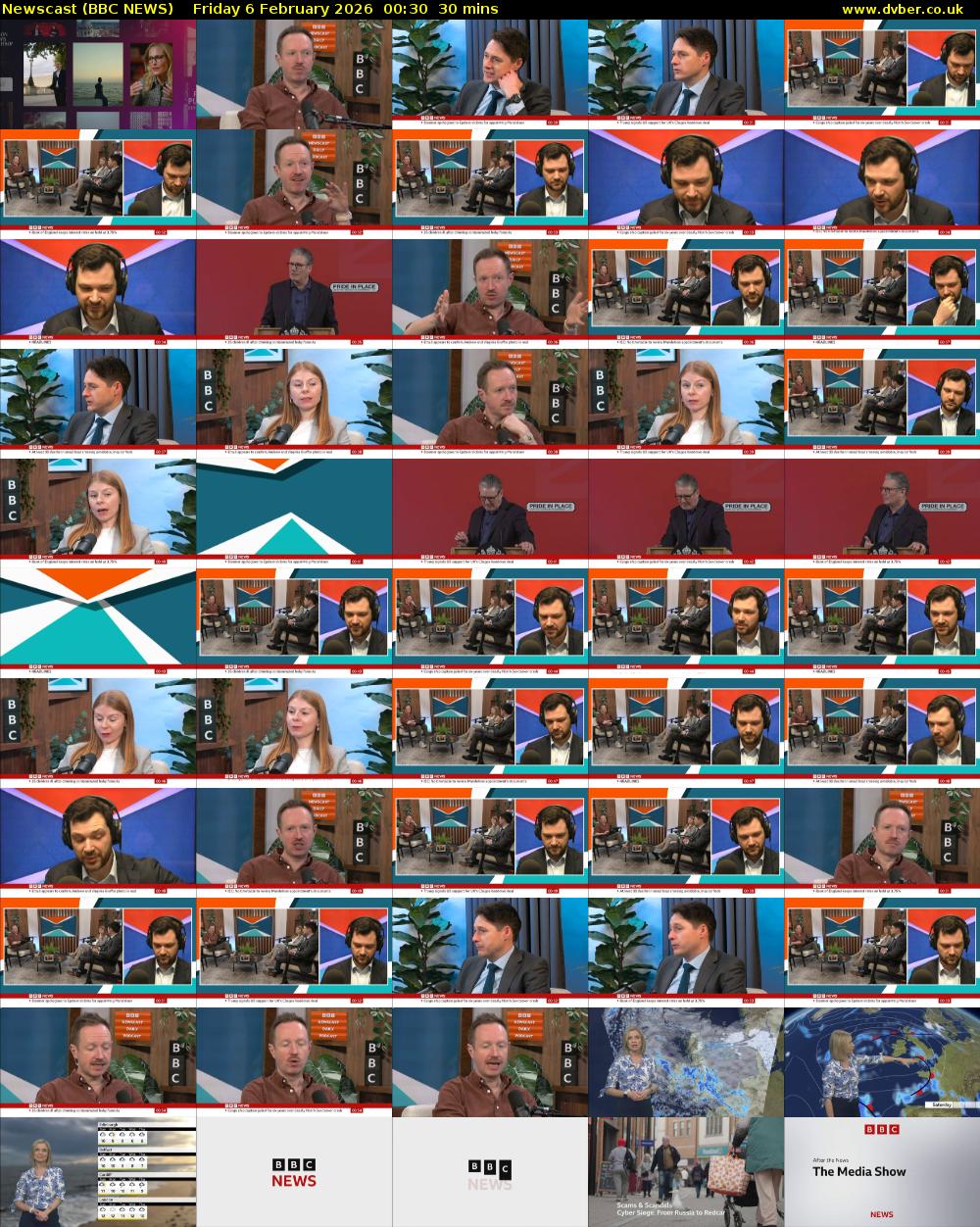 Newscast (BBC NEWS) Friday 6 February 2026 00:30 - 01:00