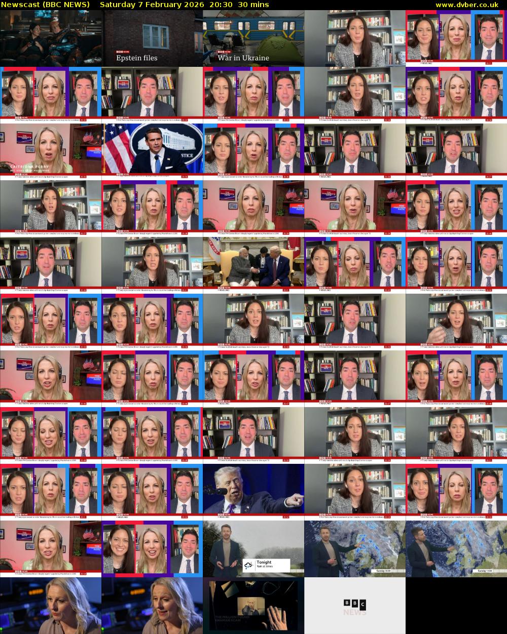 Newscast (BBC NEWS) Saturday 7 February 2026 20:30 - 21:00