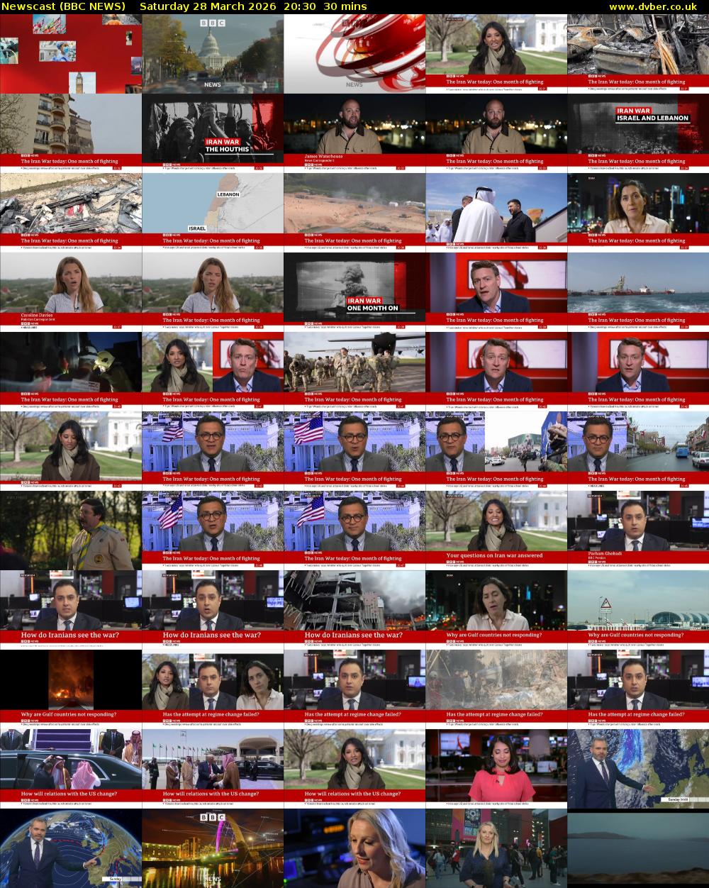 Newscast (BBC NEWS) Saturday 28 March 2026 20:30 - 21:00