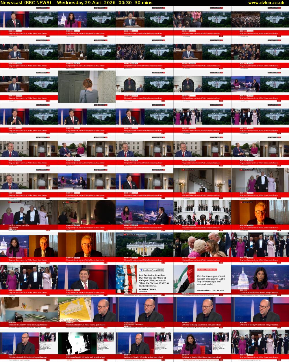 Newscast (BBC NEWS) Wednesday 29 April 2026 00:30 - 01:00