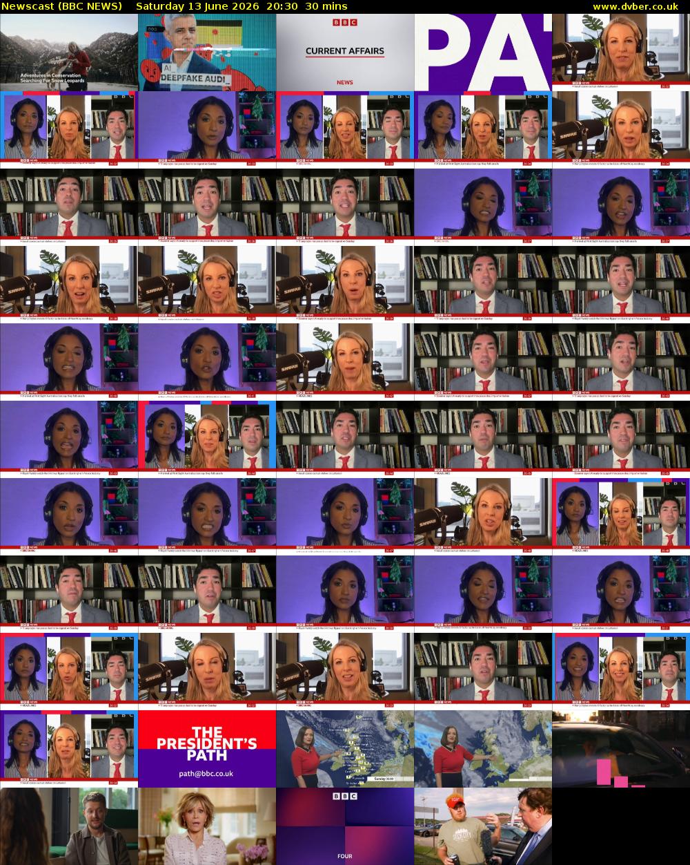 Newscast (BBC NEWS) Saturday 13 June 2026 20:30 - 21:00