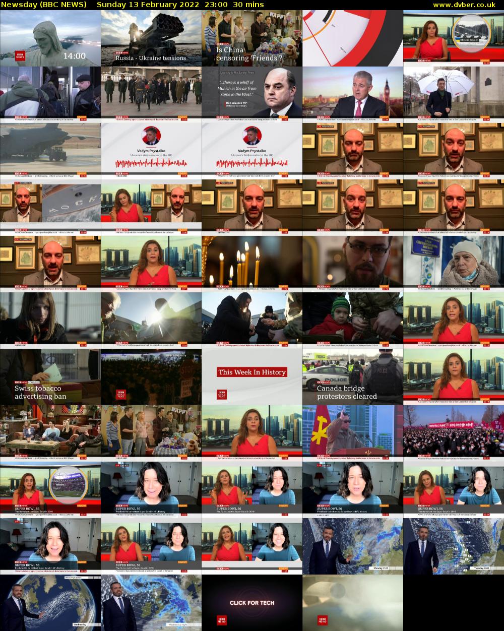 Newsday (BBC NEWS) Sunday 13 February 2022 23:00 - 23:30