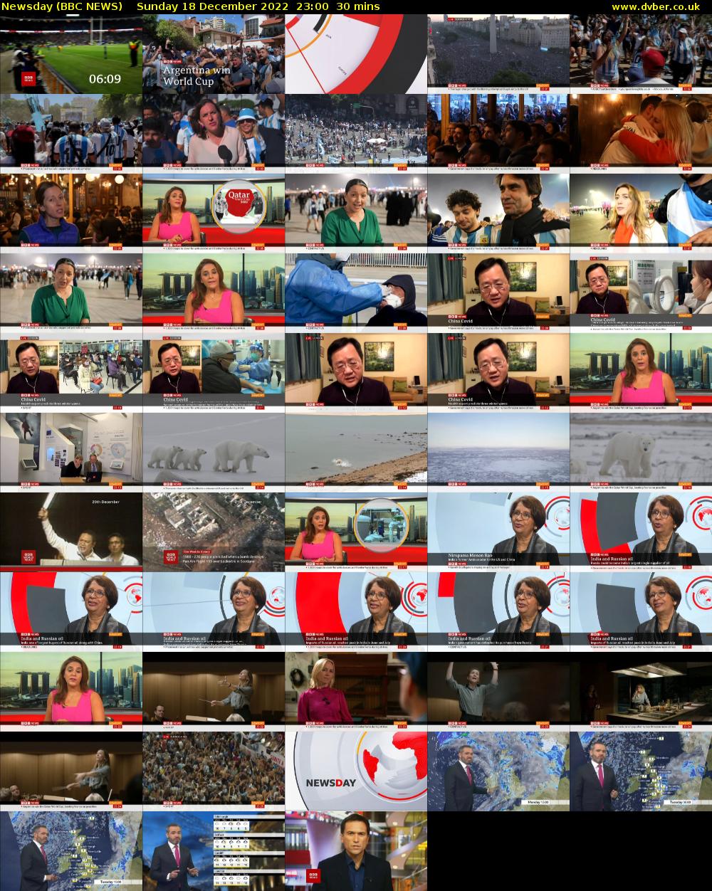 Newsday (BBC NEWS) Sunday 18 December 2022 23:00 - 23:30