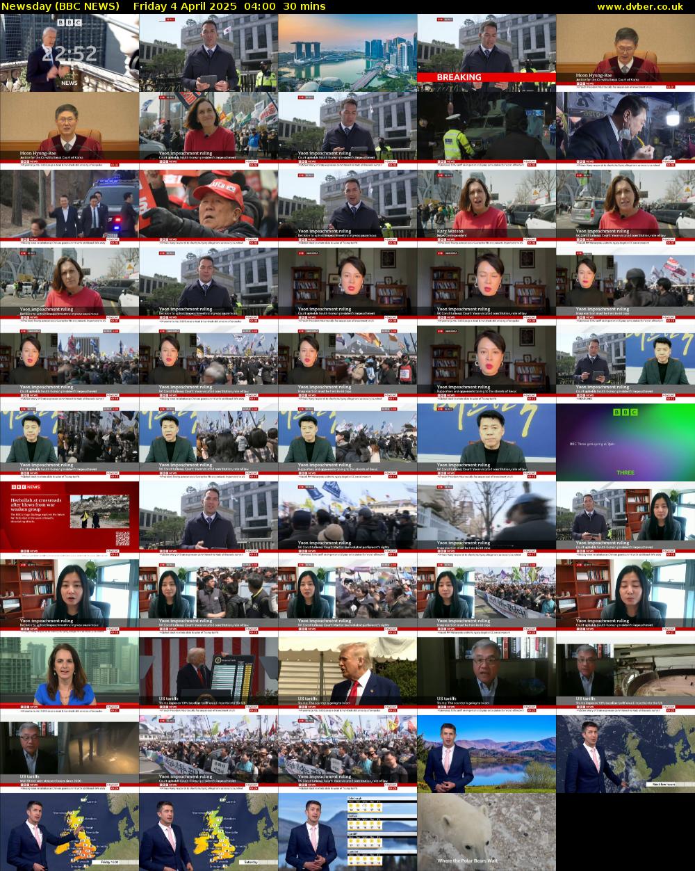 Newsday (BBC NEWS) Friday 4 April 2025 04:00 - 04:30