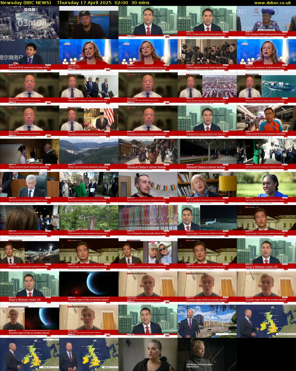 Newsday (BBC NEWS) Thursday 17 April 2025 02:00 - 02:30