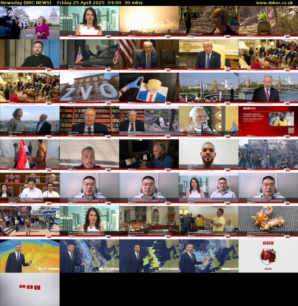 Newsday (BBC NEWS) Friday 25 April 2025 04:00 - 04:30