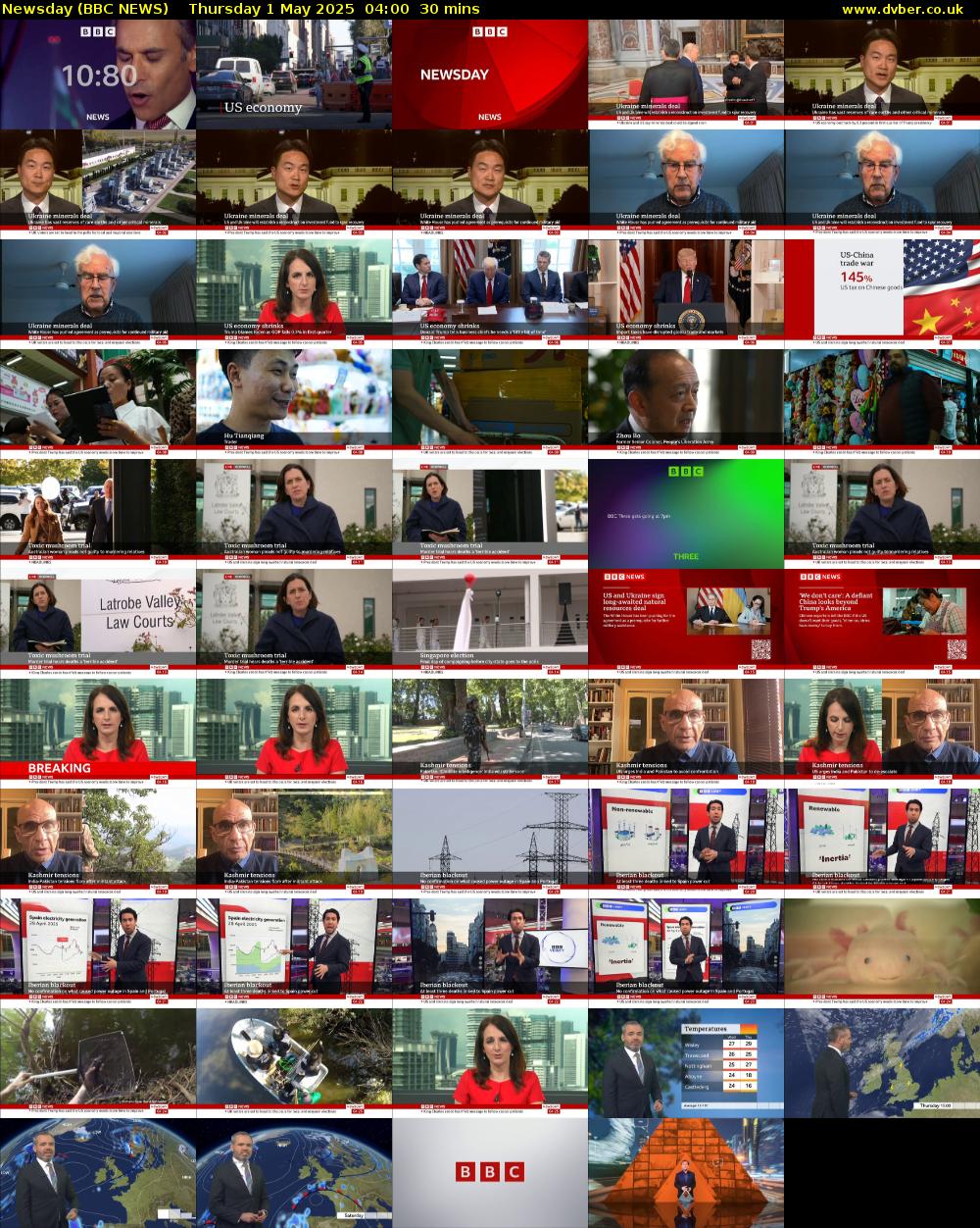 Newsday (BBC NEWS) Thursday 1 May 2025 04:00 - 04:30